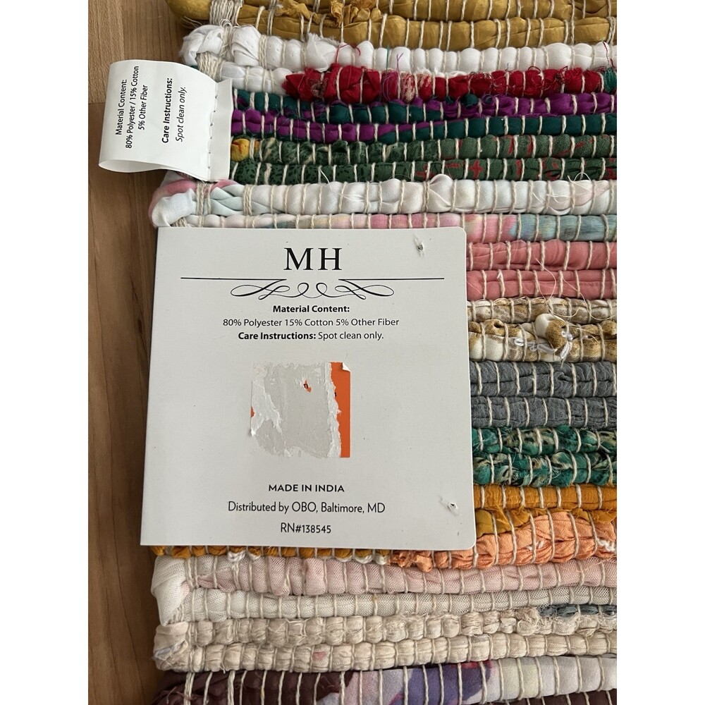NWT Chindi Rag Rug 3'x5' Boho Farmhouse Rustic Area Accent Throw Rug Multicolor - Picture 10 of 11
